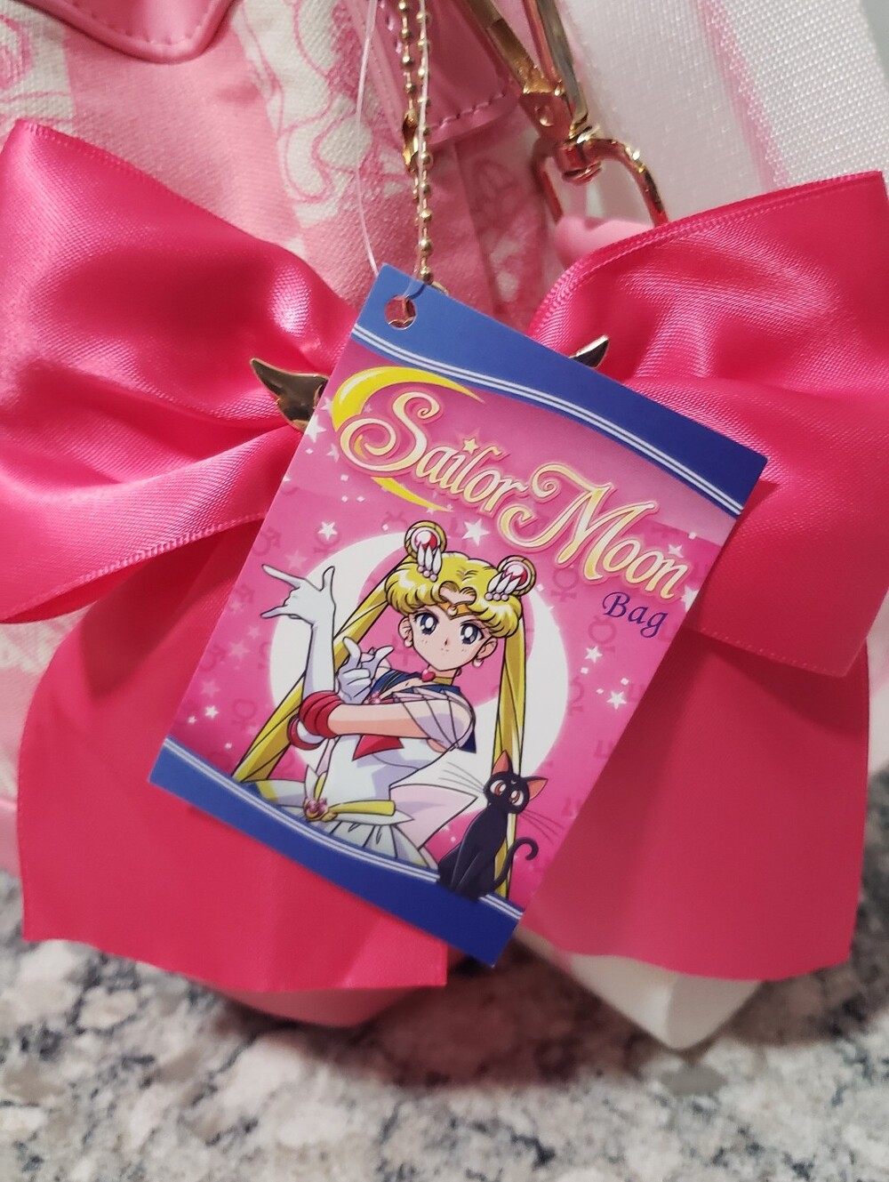 Sailor Moon Pink Checkered Bucket Crossbody Bag NWT - Picture 3 of 13